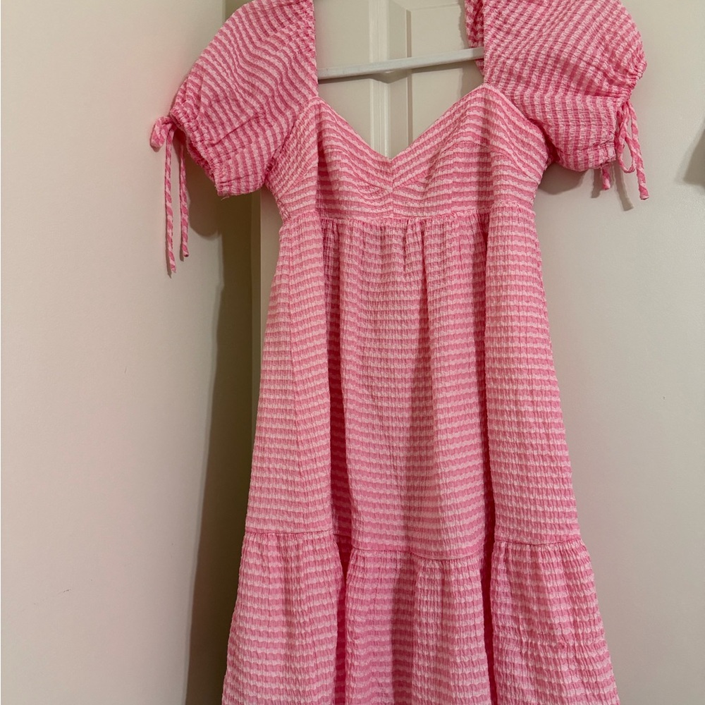 Amanda Uprichard Pink Gingham Mini Dress